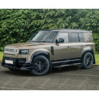 Land Rover Defender L663 2020 On - V2 Front Bumper Splitter With Led's In Gloss Black