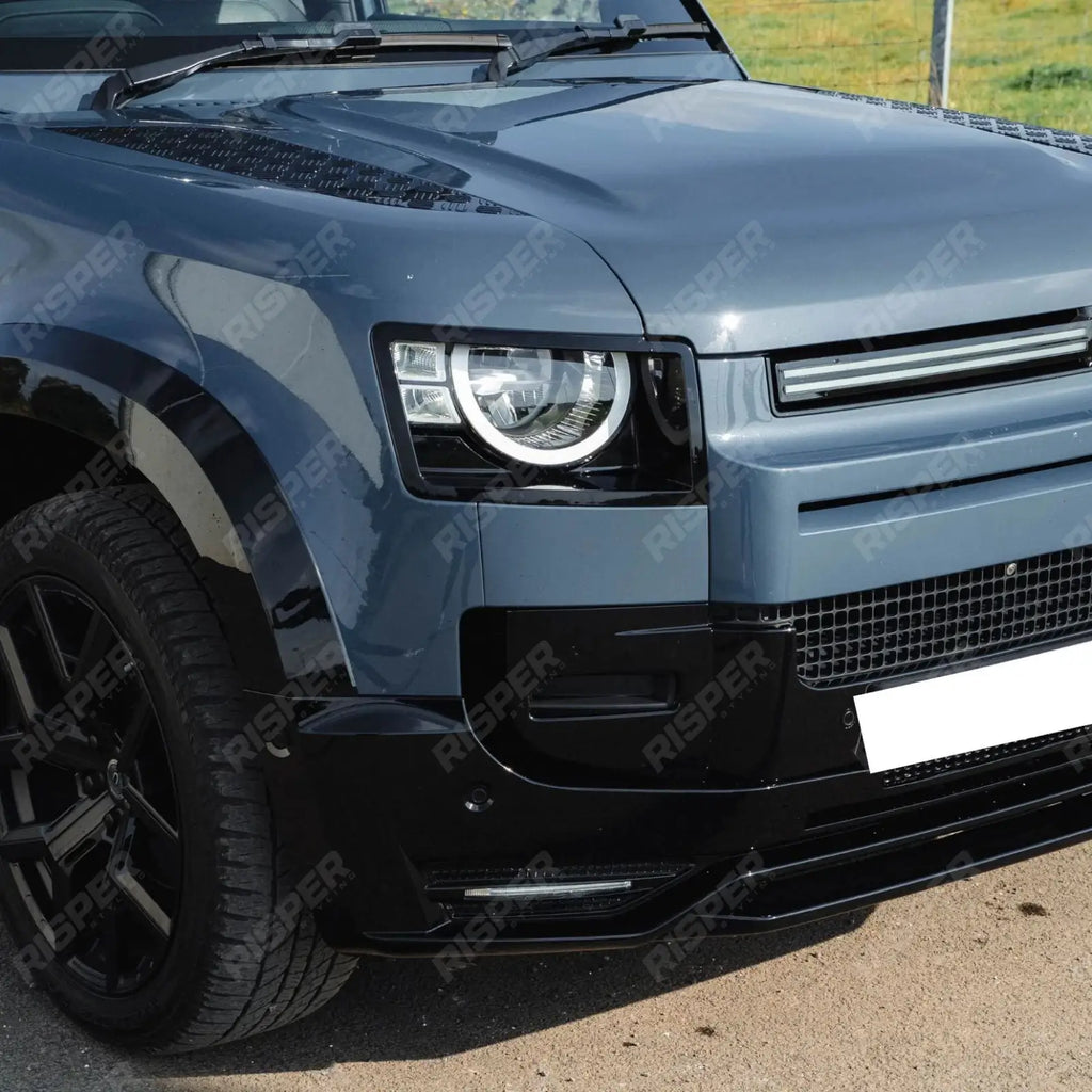Land Rover Defender L663 90 / 110 / 130 2020 Onward – Front Bumper Splitter in Gloss Black