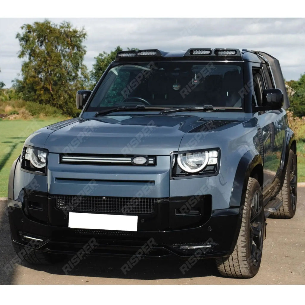Land Rover Defender L663 90 / 110 / 130 2020 Onward – Front Bumper Splitter in Gloss Black
