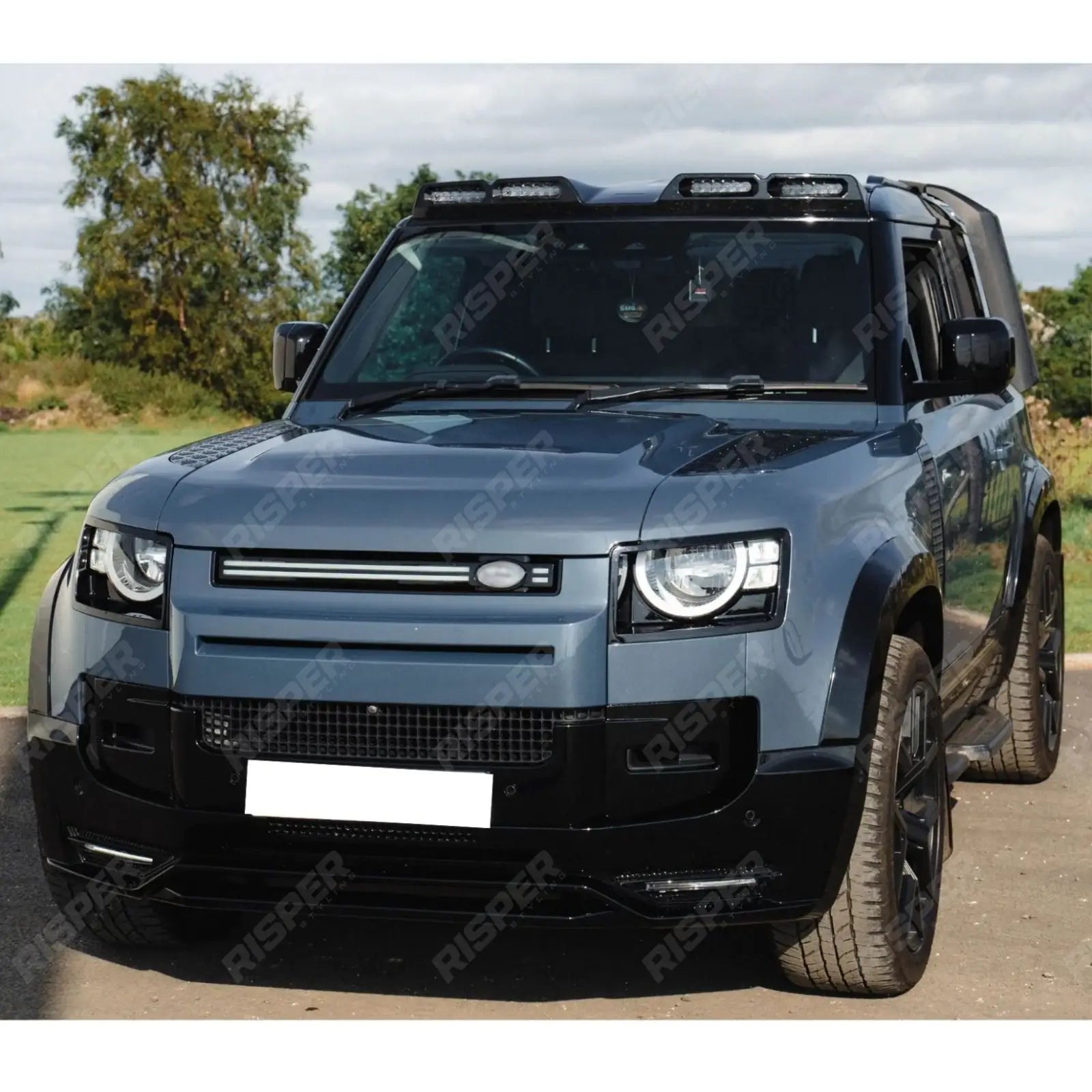 Land Rover Defender L663 90 / 110 / 130 2020 Onward – Front Bumper Splitter in Gloss Black