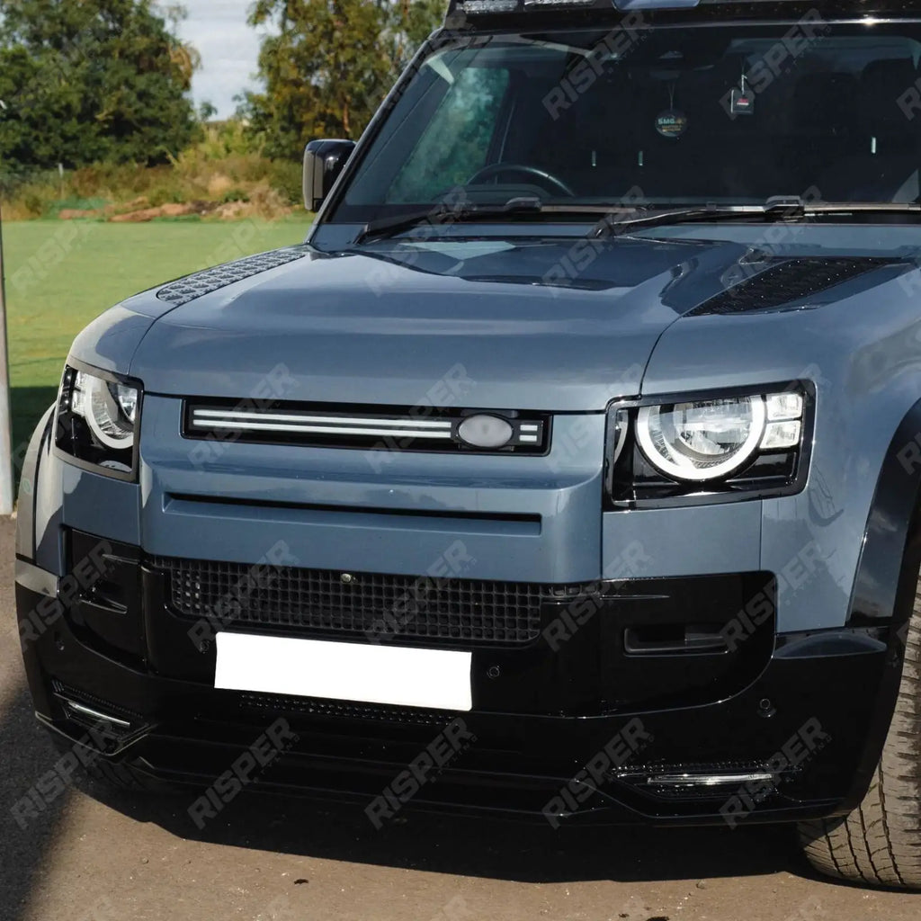 Land Rover Defender L663 90 / 110 / 130 2020 Onward – Front Bumper Splitter in Gloss Black