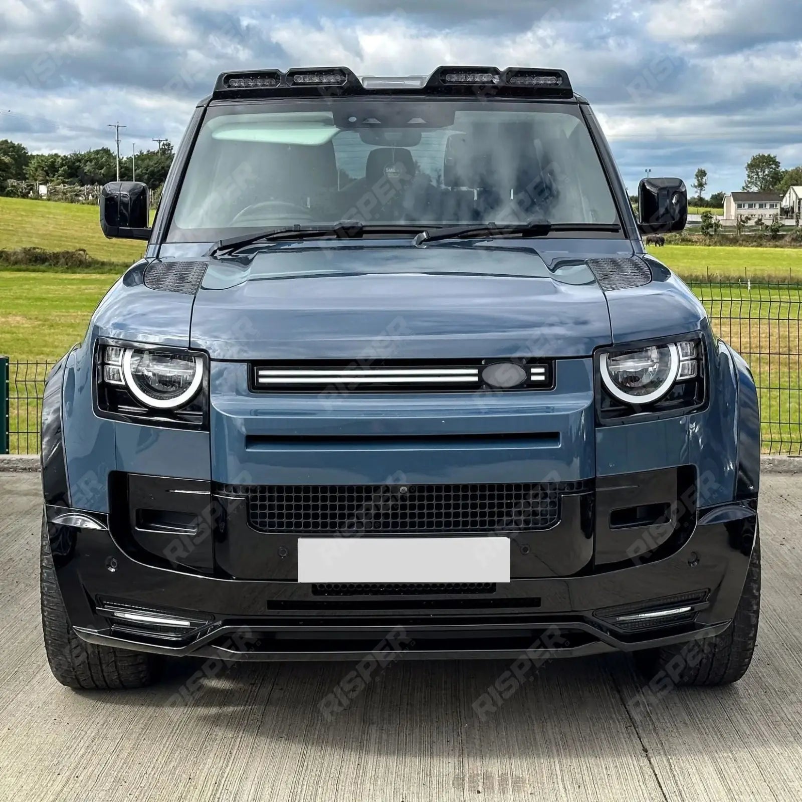 Land Rover Defender L663 90 / 110 / 130 2020 Onward – Front Bumper Splitter in Gloss Black