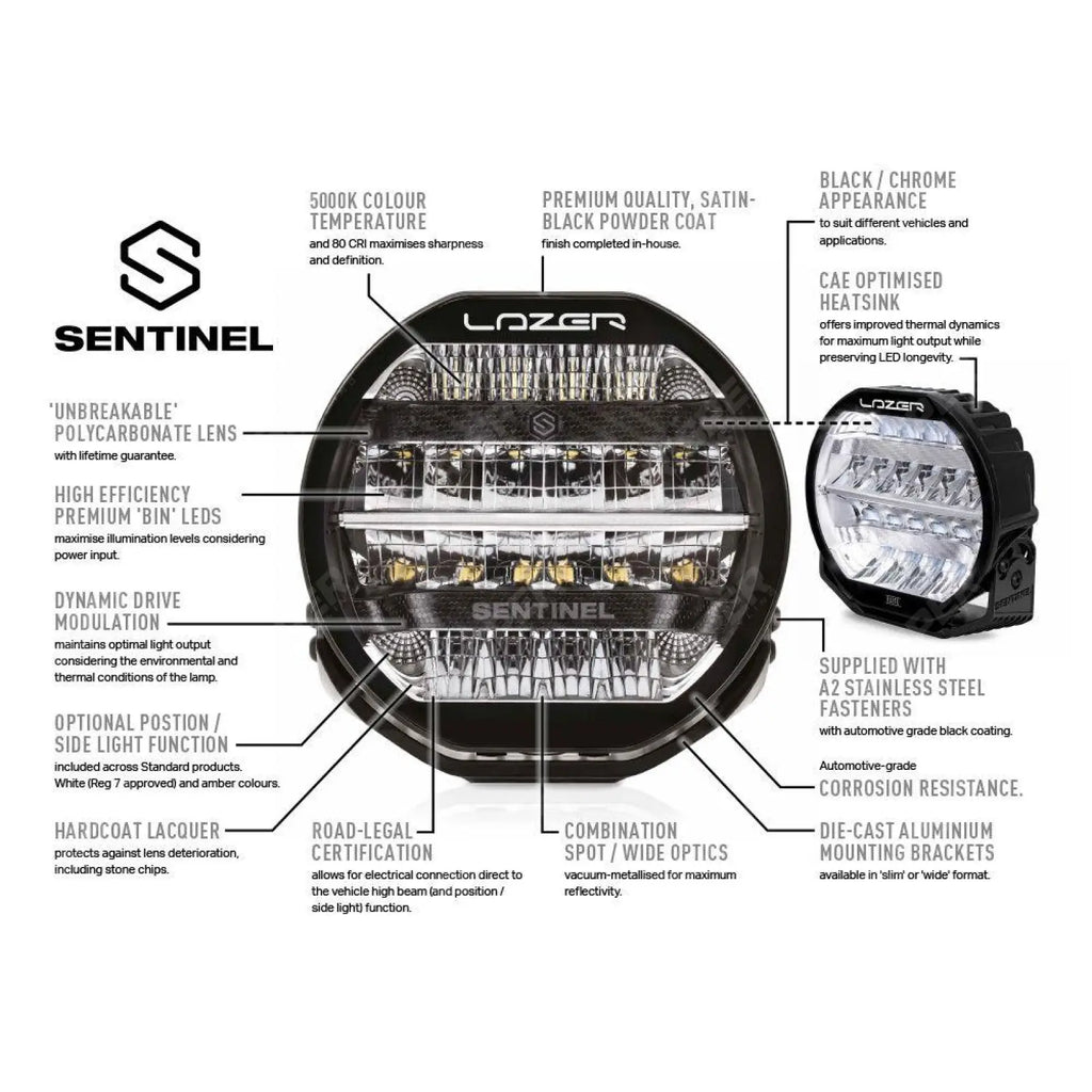 Lazer Lamps Sentinel 7" Elite - LED Spot Light