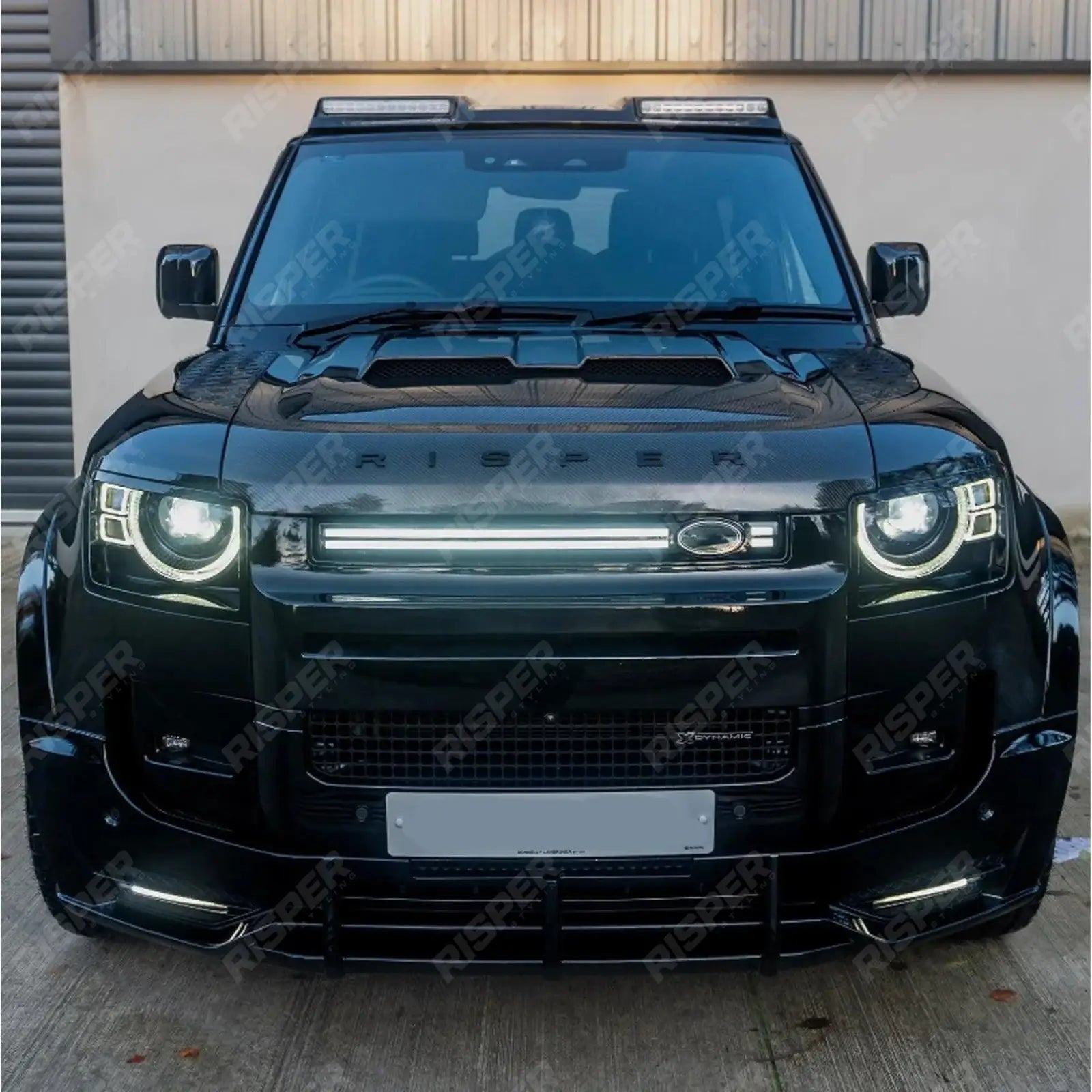 LED Dynamic Front Grill Gloss Black For Land Rover Defender L663 2020 On