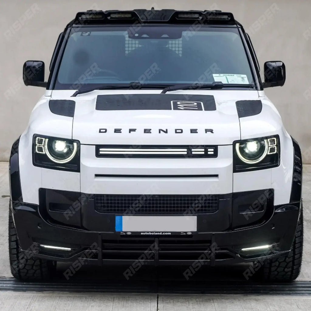 LED Dynamic Front Grill Gloss Black For Land Rover Defender L663 2020 On