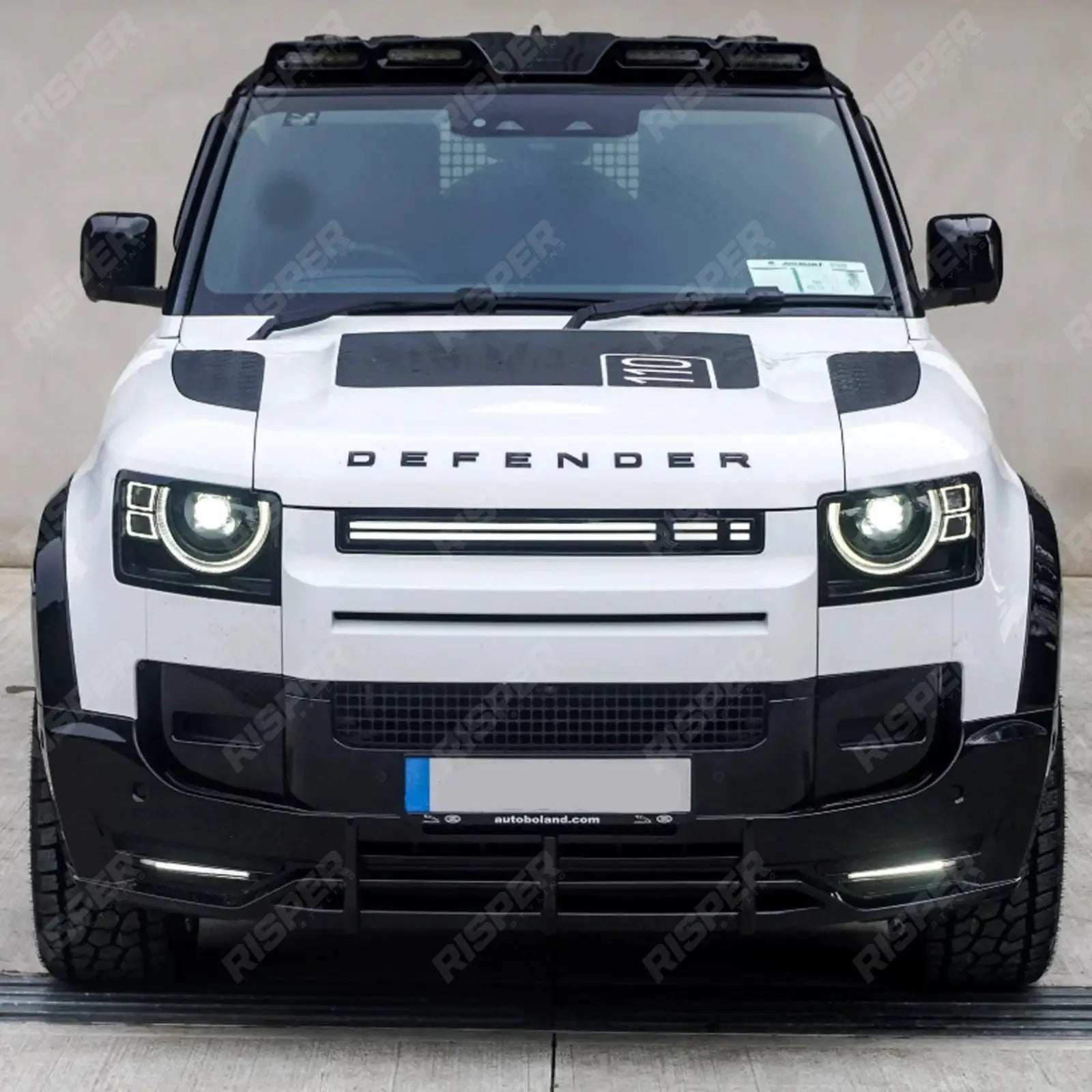 LED Dynamic Front Grill Gloss Black For Land Rover Defender L663 2020 On
