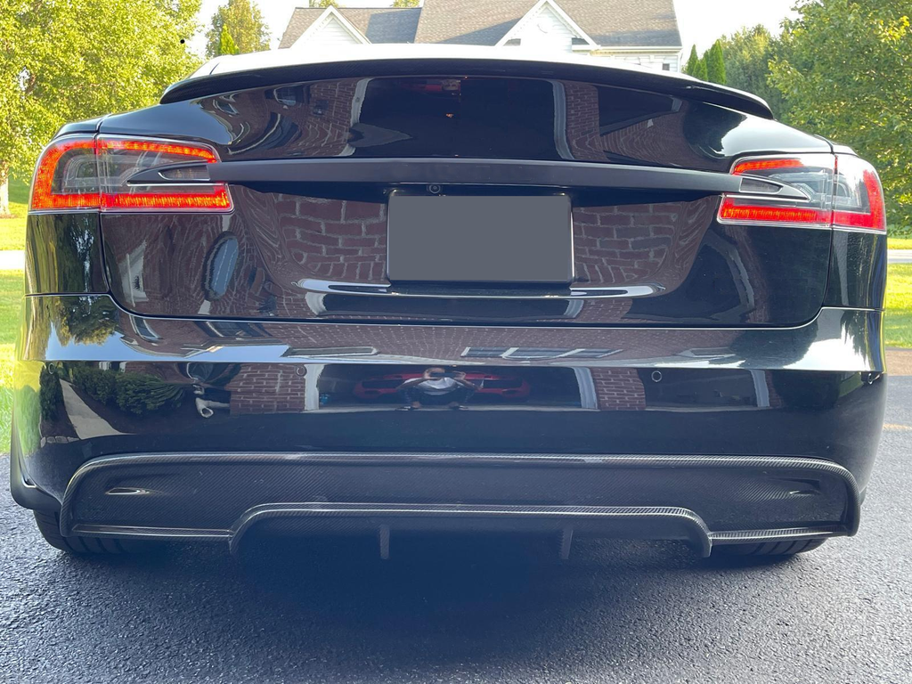 V3 Style Carbon Fibre Rear Diffuser for Tesla Model S 16-20