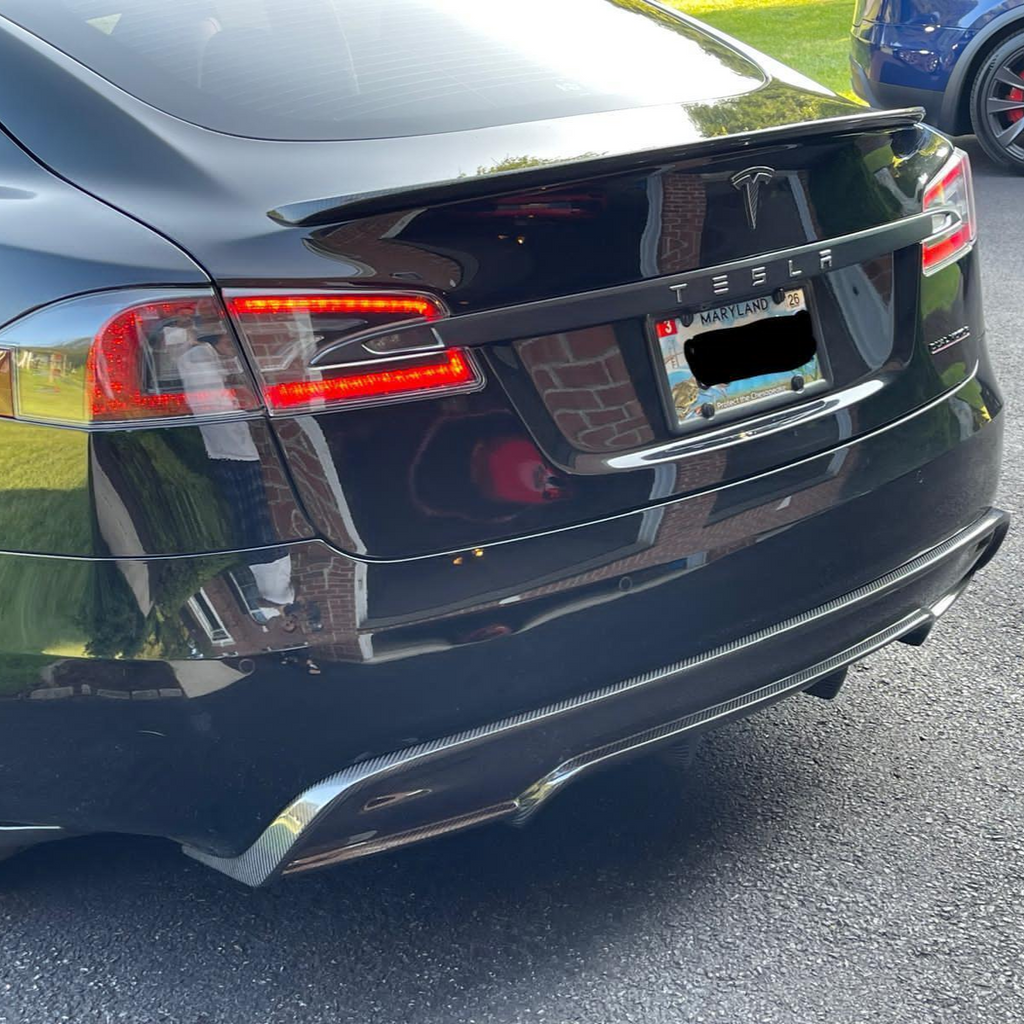 V3 Style Carbon Fibre Rear Diffuser for Tesla Model S 16-20