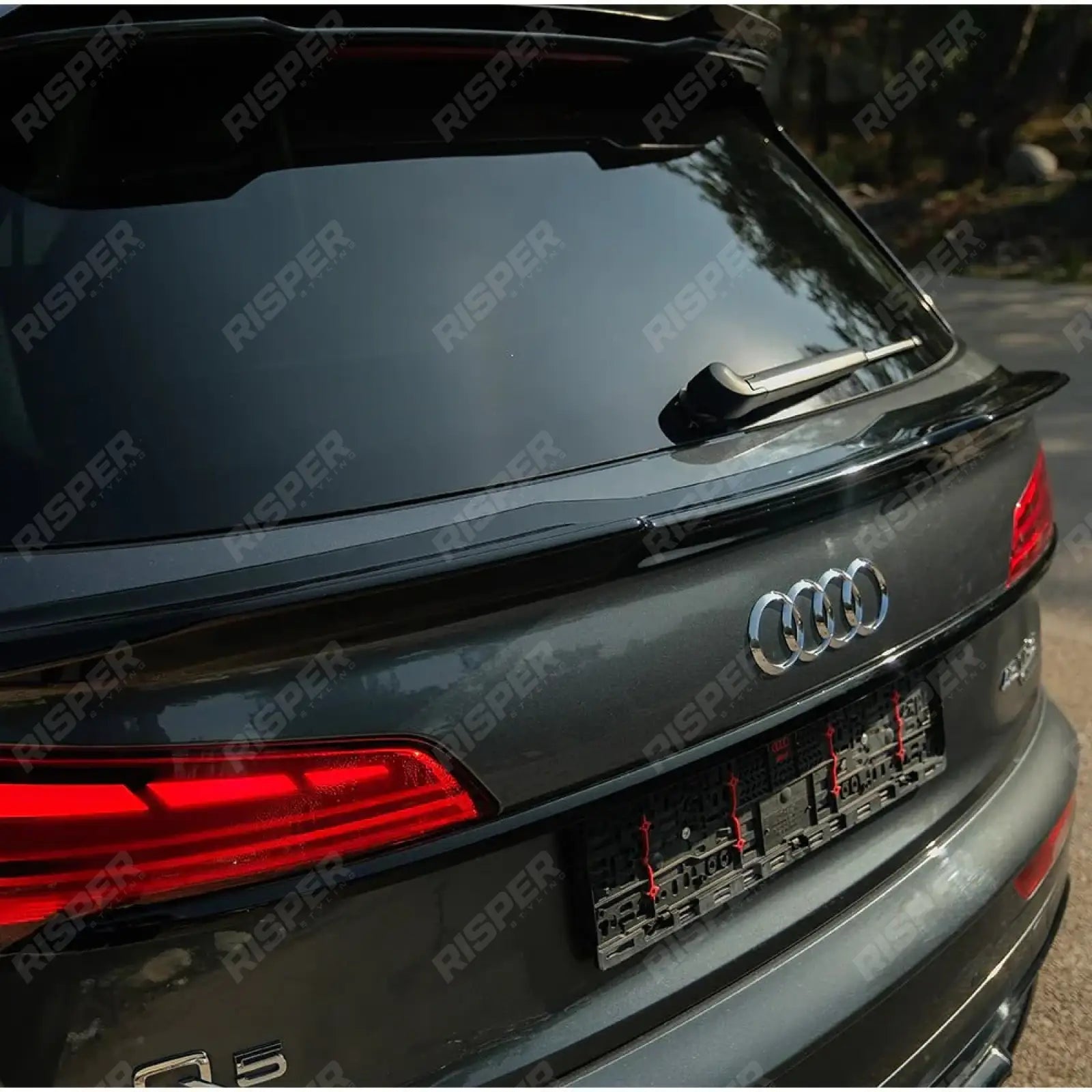 Lower Spoiler In Gloss Black For Audi Q5 S-Line Mk2 Facelift 2020-2024