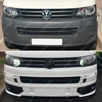 Lower Sportline Style Front Splitter with Fog Light Pods For VW T5 Transporter 2010-2015