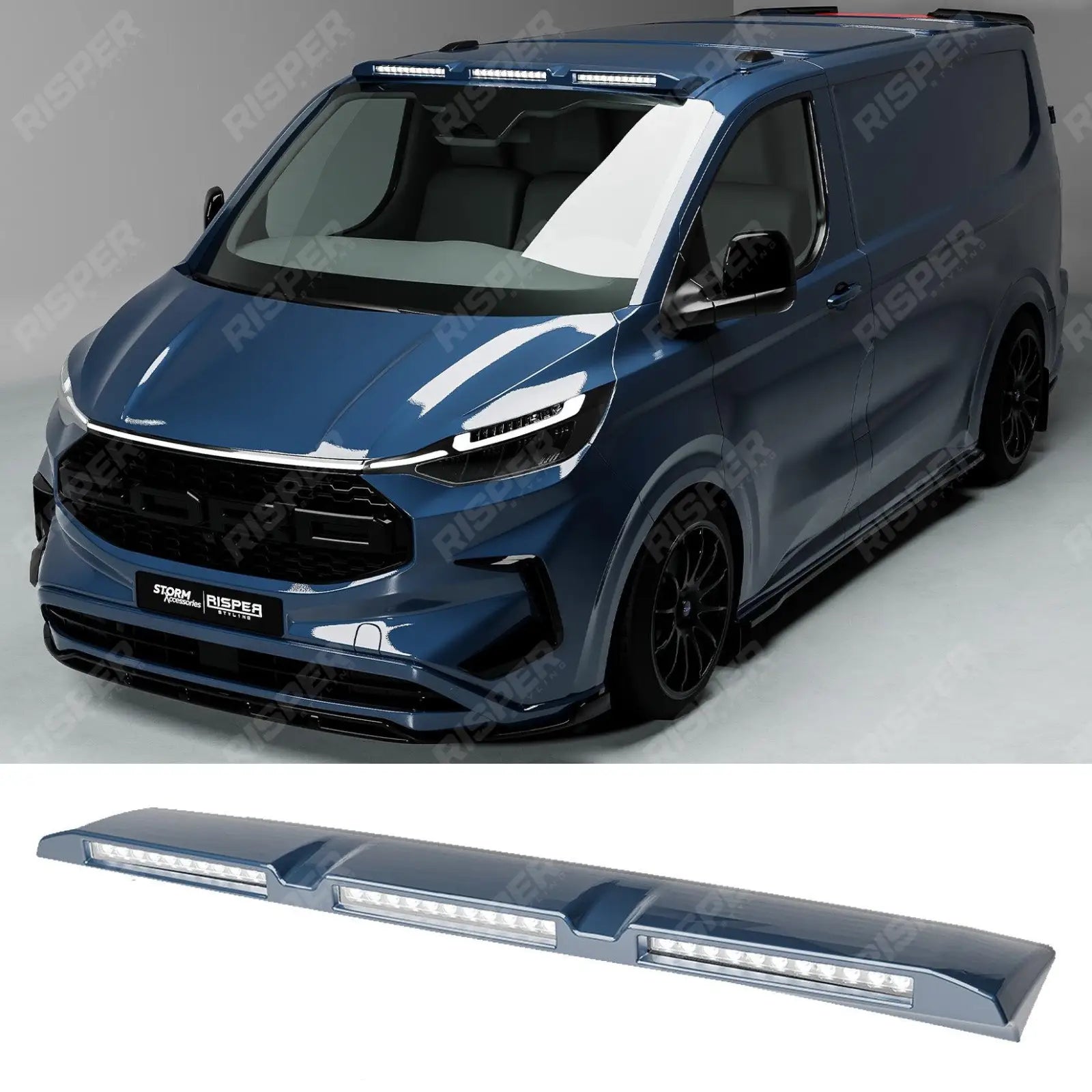 Luminex Roof Light Pod With Amber Strobe Colour Coded For Ford Transit Custom MK2 2024 on