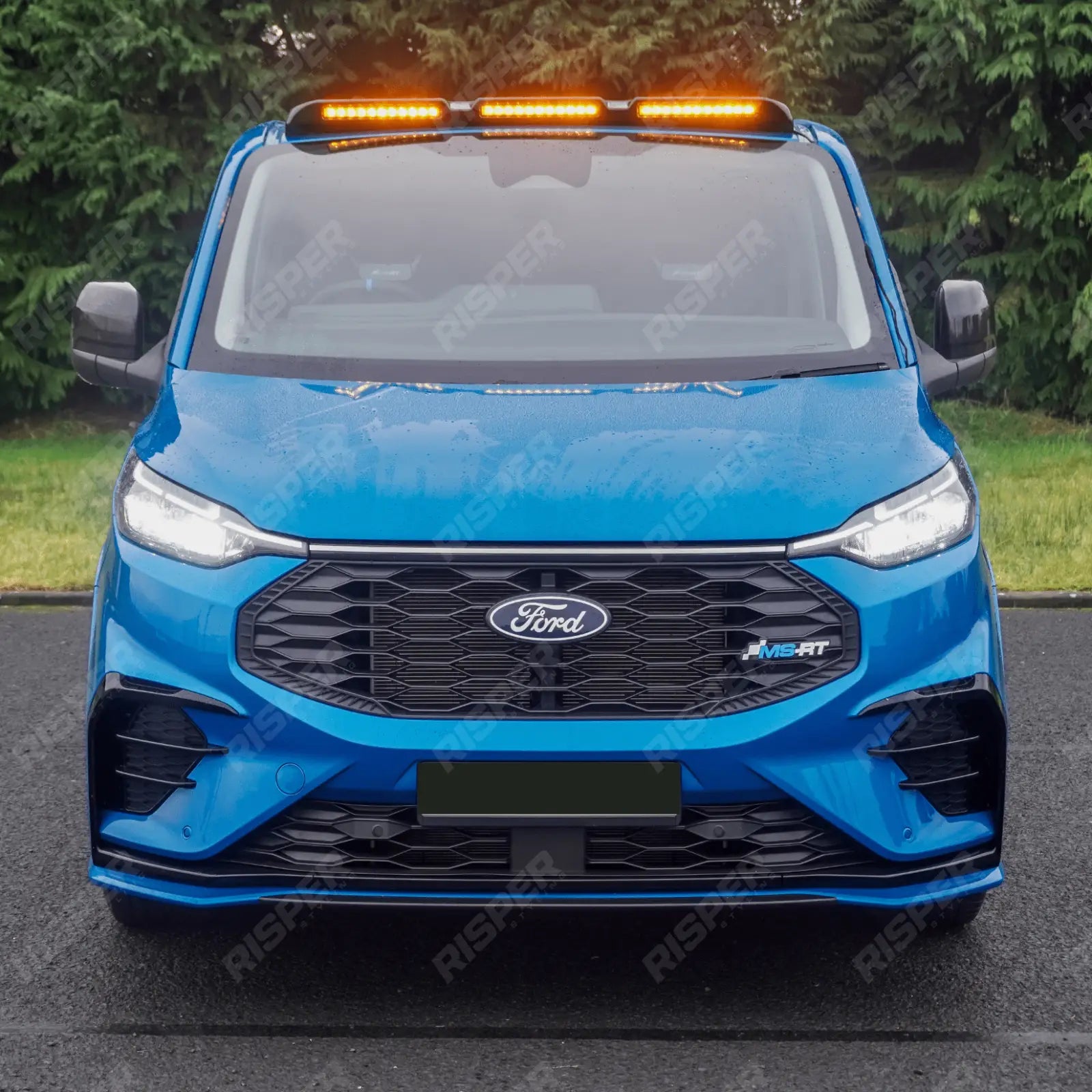 Luminex Roof Light Pod With Amber Strobe In Gloss Black For Ford Transit Custom MK2 2024 on