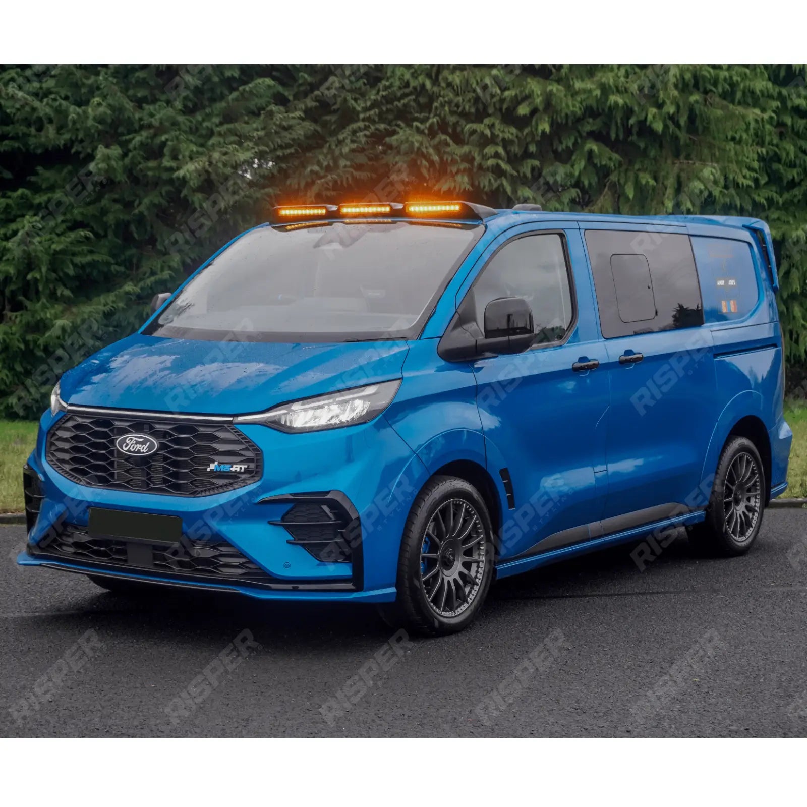 Luminex Roof Light Pod With Amber Strobe In Gloss Black For Ford Transit Custom MK2 2024 on