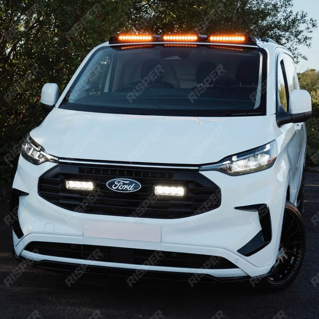 Luminex Roof Light Pod With Amber Strobe In Gloss Black For Ford Transit Custom MK2 2024 on