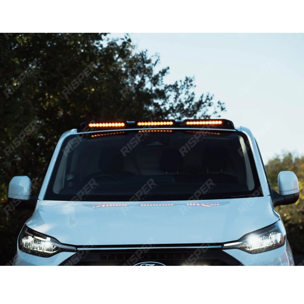 Luminex Roof Light Pod With Amber Strobe In Gloss Black For Ford Transit Custom MK2 2024 on