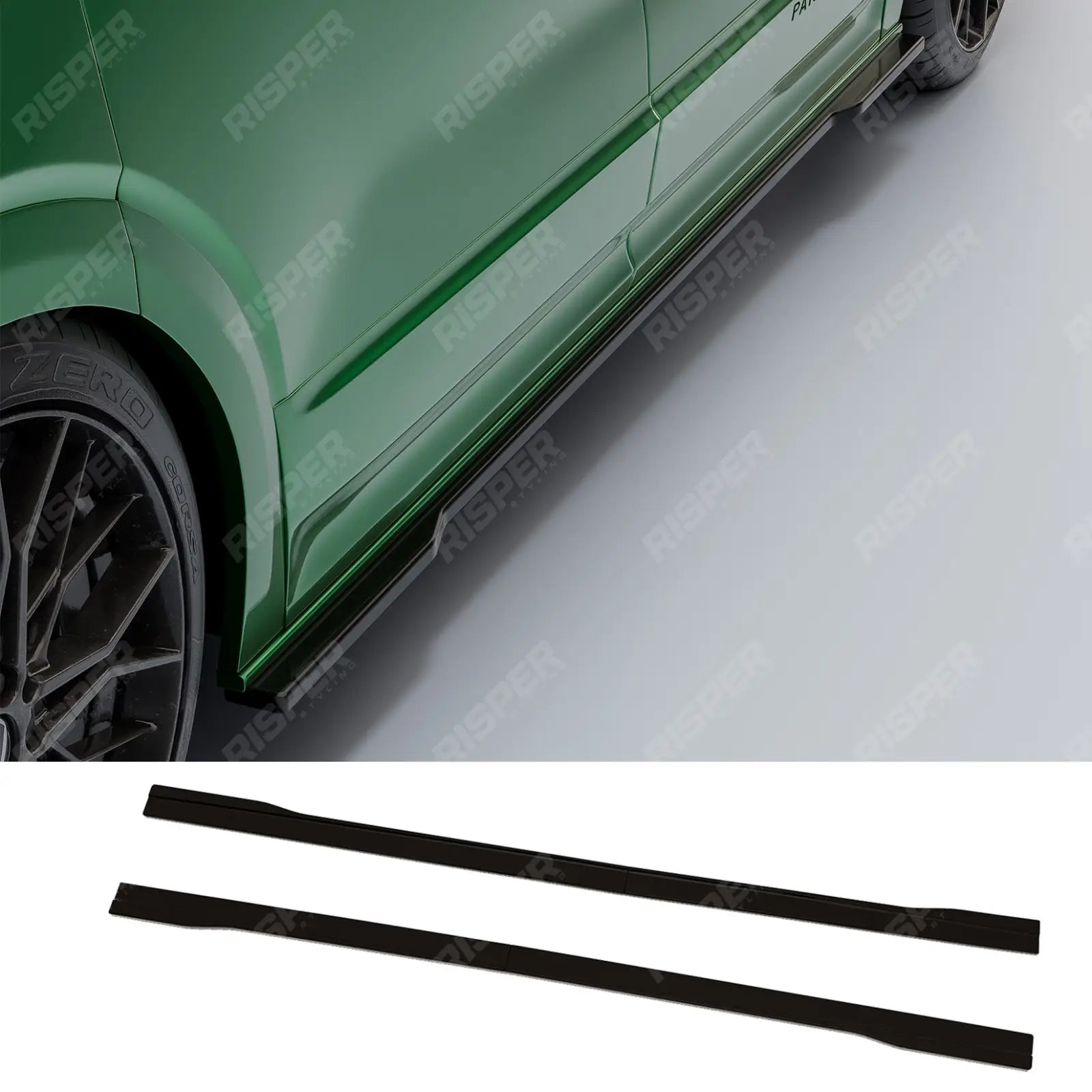 LWB Side Skirt Splitters In Gloss Black For Volkswagen Transporter T7 2025+