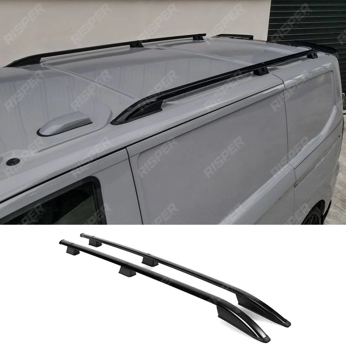 LWB Sport Style Roof Rails In Black For Ford Transit Custom 2024+