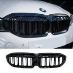 M3 Style Front Grill Gloss Black Double Slat For BMW 3 Series G20/G21 2018-2021 (pre-lci)