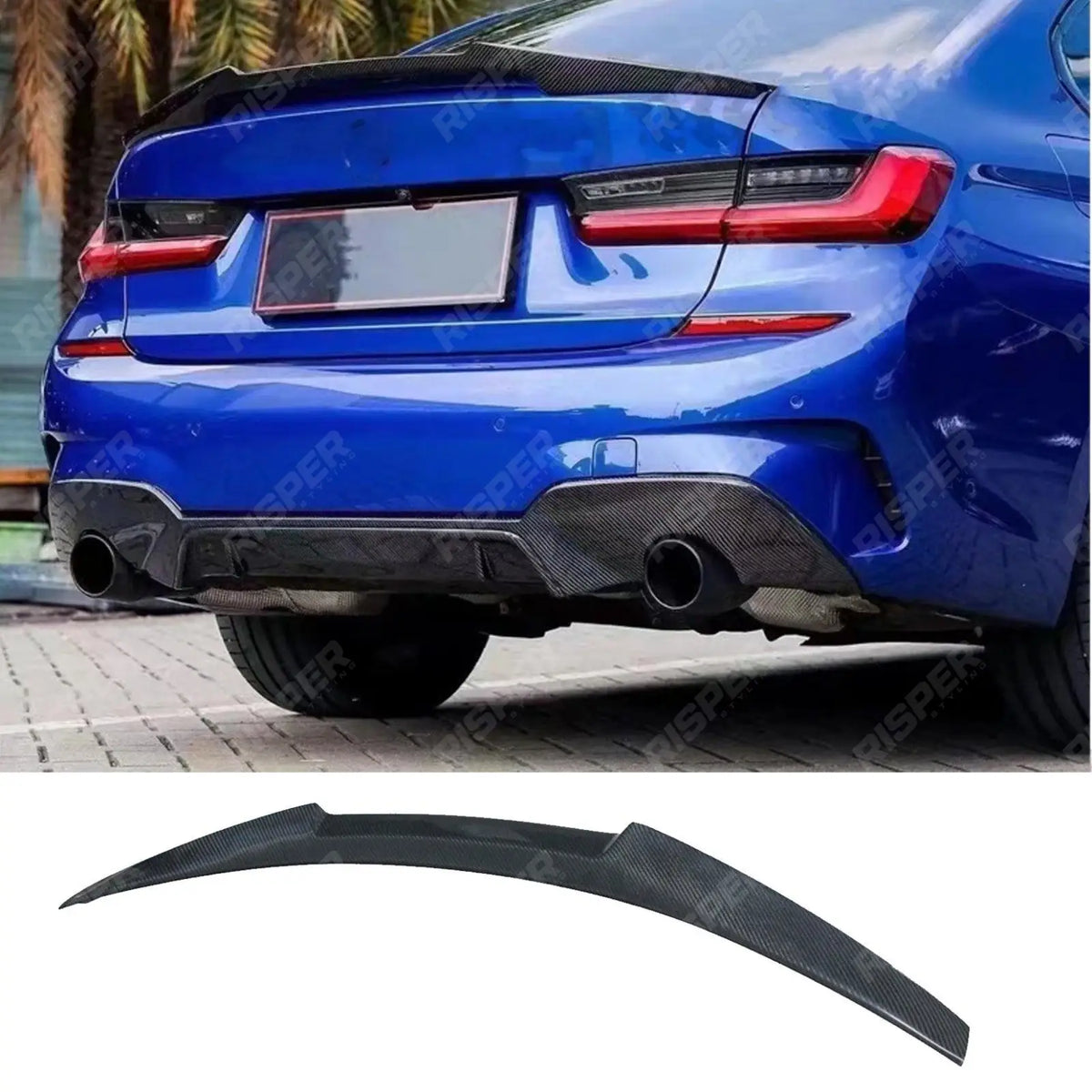 M3 Style Rear Spoiler Carbon Look For BMW 3 Series G20 2018+ - G80 M3