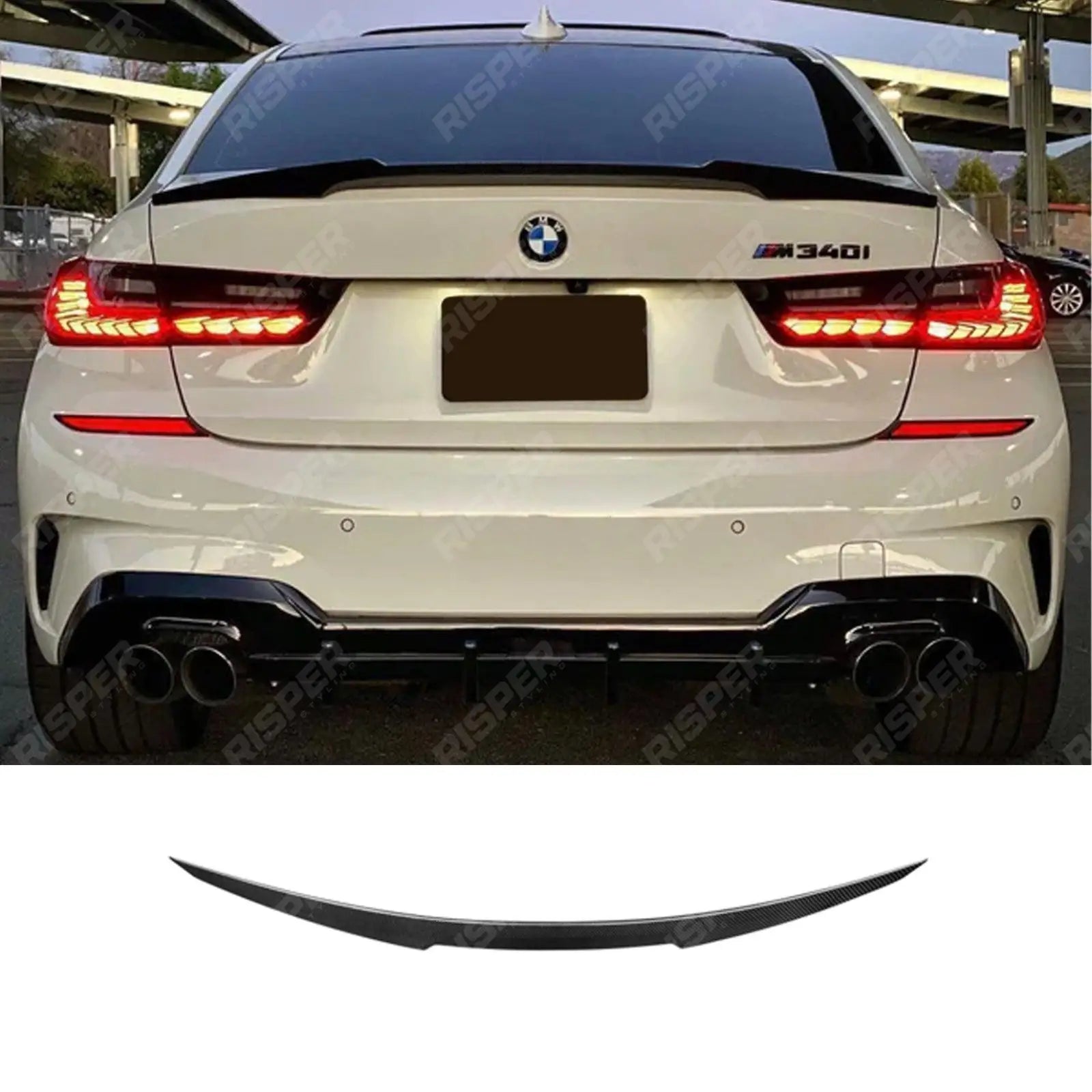 M3 Style Rear Spoiler For BMW 3 Series G20 2018+ - G80 M3 Gloss Black