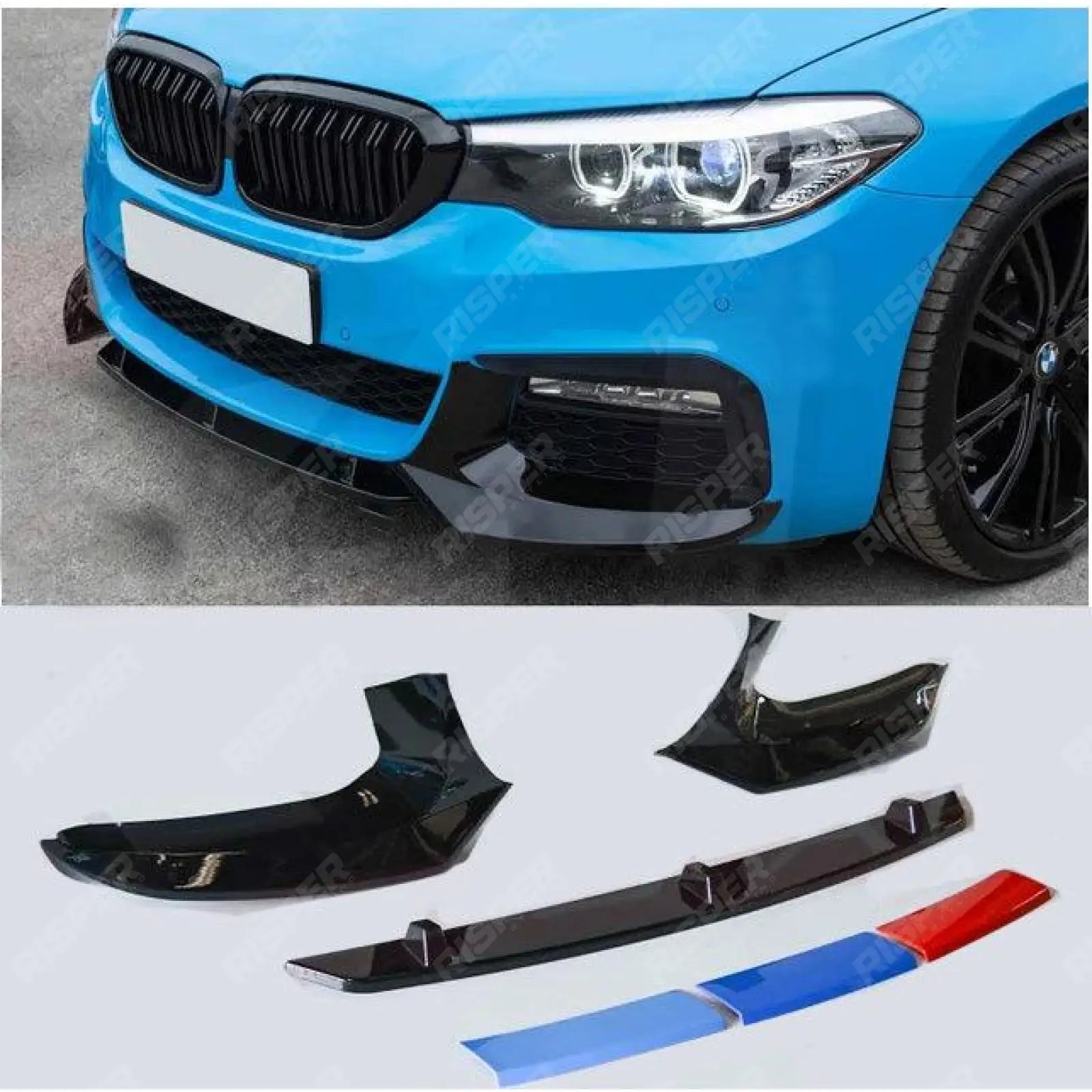 M5 Look Front Splitter In Gloss Black For BMW 5 Series M Sport G30 G31 2017+