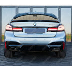 M5 Look Rear Diffuser Quad Exit Gloss Black For BMW 5 Series M Sport G30 G31 2017-2024