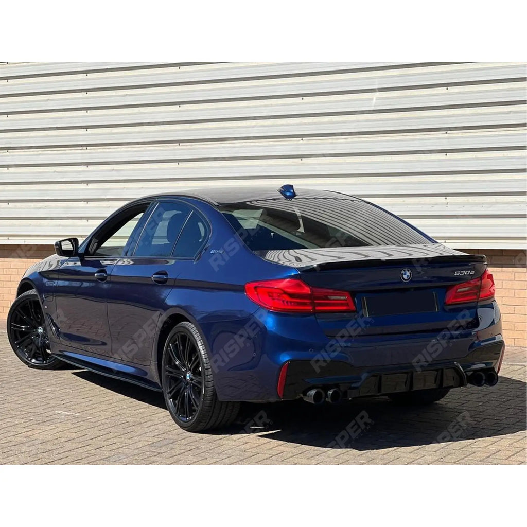 M5 Look Rear Diffuser Quad Exit Gloss Black For BMW 5 Series M Sport G30 G31 2017-2024