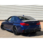 M5 Look Rear Diffuser Quad Exit Gloss Black For BMW 5 Series M Sport G30 G31 2017-2024