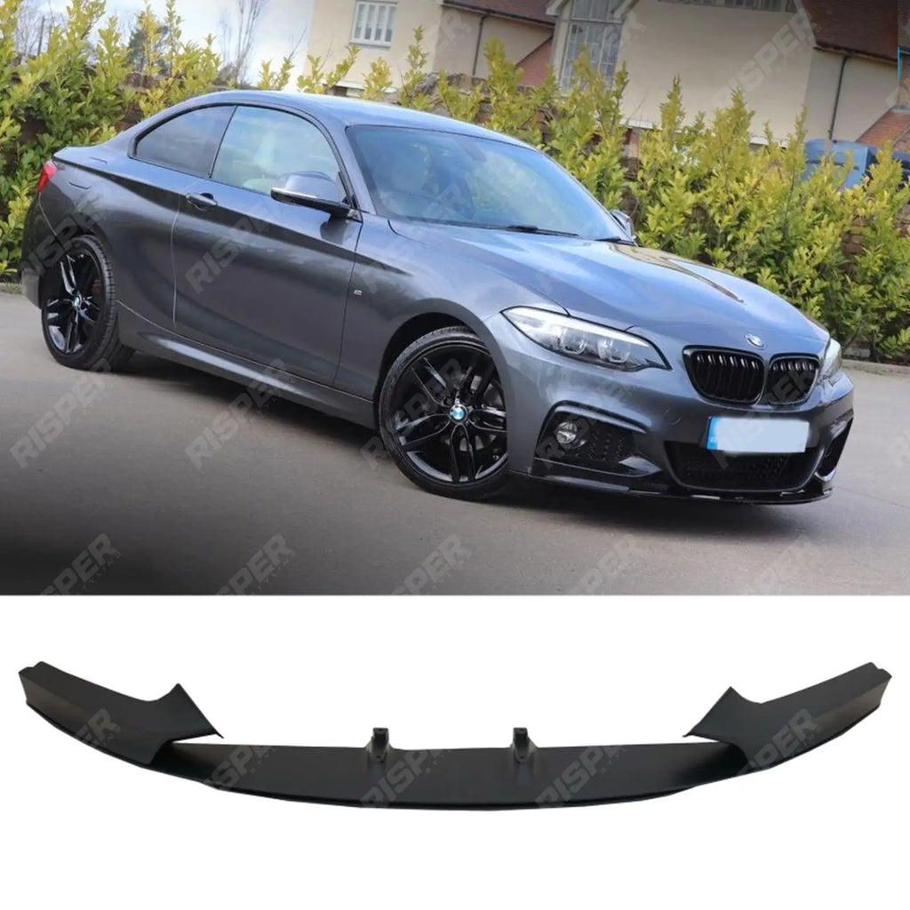M Sport Front Splitter 2013-2021 In Matte Black For BMW 2 Series F22 F23