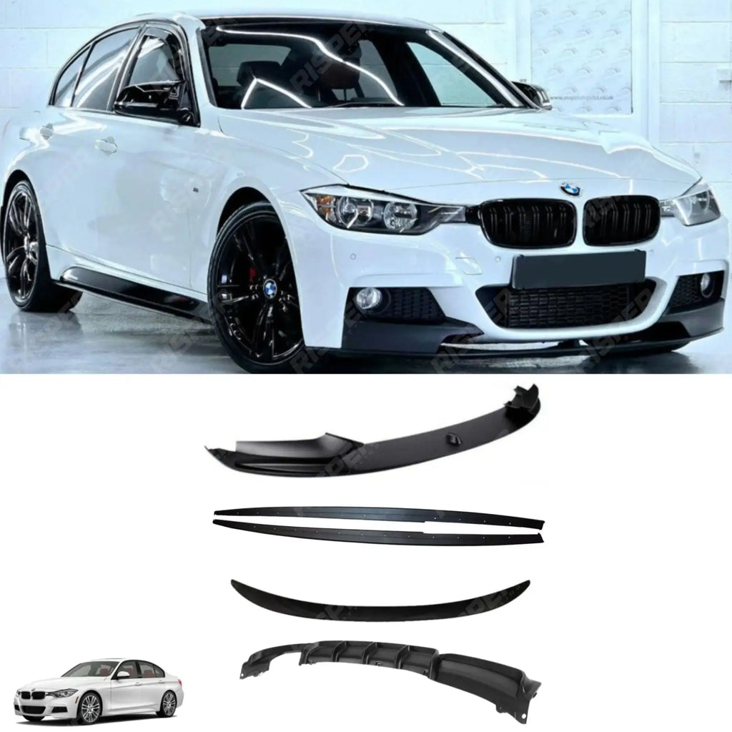 Matte Black Full Aero Body Kit Diffuser 00___ For BMW 3 Series F30 M Sport 2012-2018