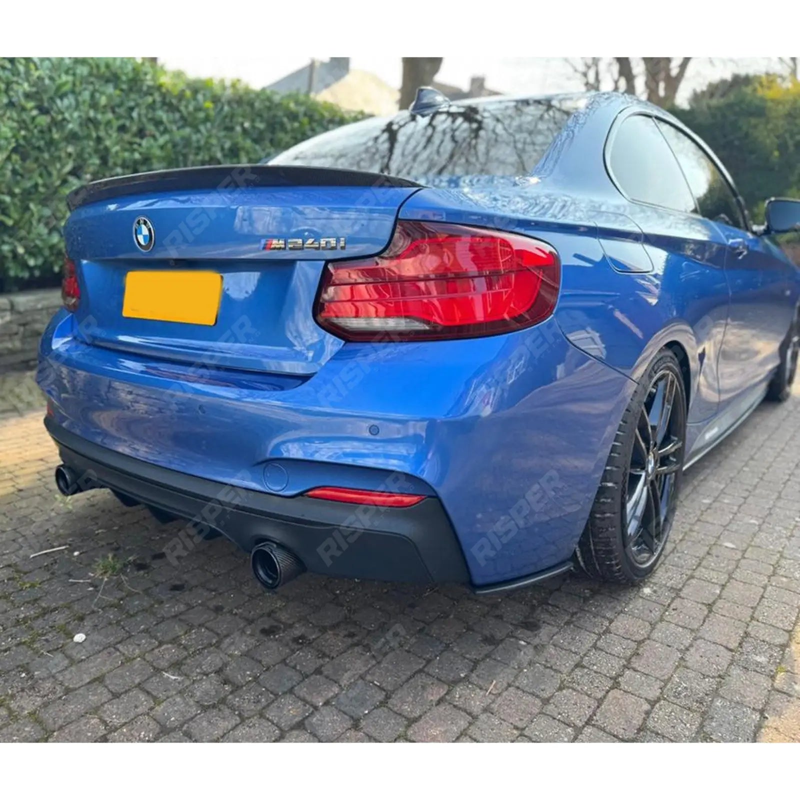 Matte Black Rear Diffuser Dual Single Exit For BMW 2 Series F22 M Sport 2013-2018