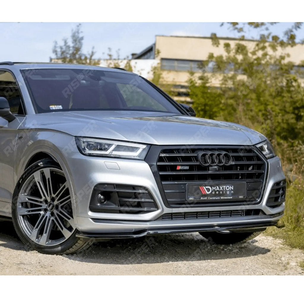 MAXTON FRONT SPLITTER GLOSS BLACK For AUDI SQ5/Q5 S-LINE MK2 2017+