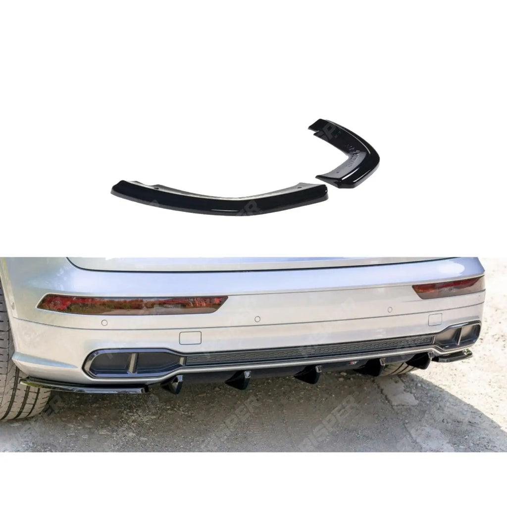 MAXTON REAR BUMPER SPLITTERS GLOSS BLACK For AUDI SQ5/Q5 S-LINE MK2 2017+