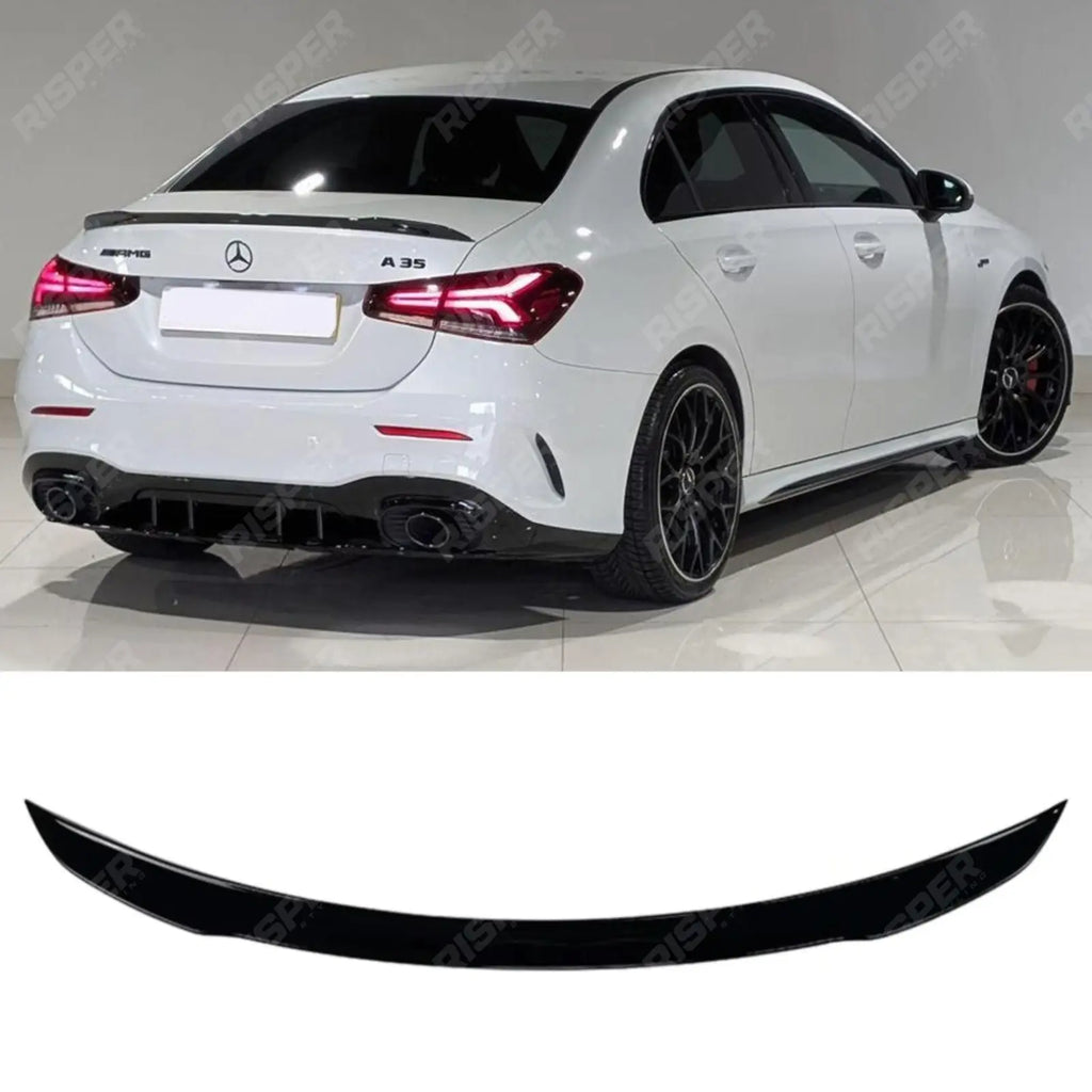 MERCEDES A CLASS SALOON (V177) 2018+ 'A35 A45 AMG STYLE' REAR BOOT SPOILER IN GLOSS BLACK