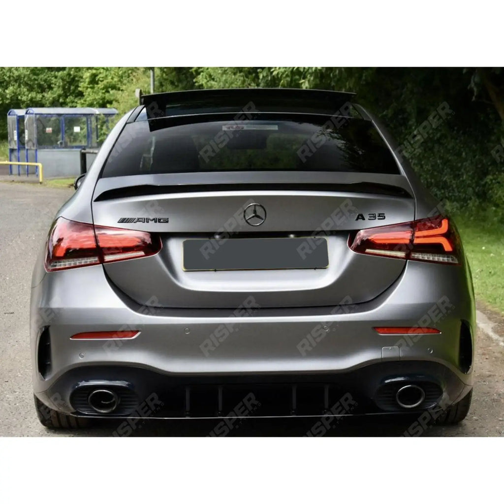 MERCEDES A CLASS SALOON (V177) 2018+ 'A35 A45 AMG STYLE' REAR BOOT SPOILER IN GLOSS BLACK
