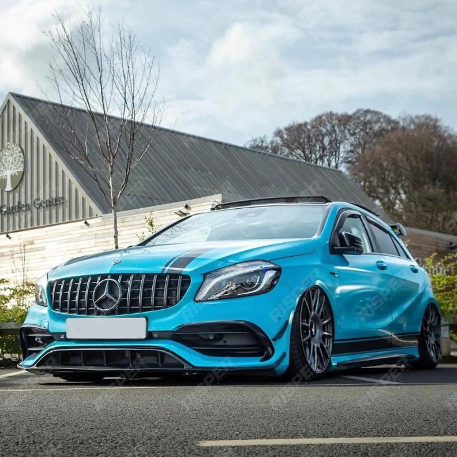 Mercedes A Class W177 2018+ - Front Grill Pan Americana GT-R Style in Gloss Black