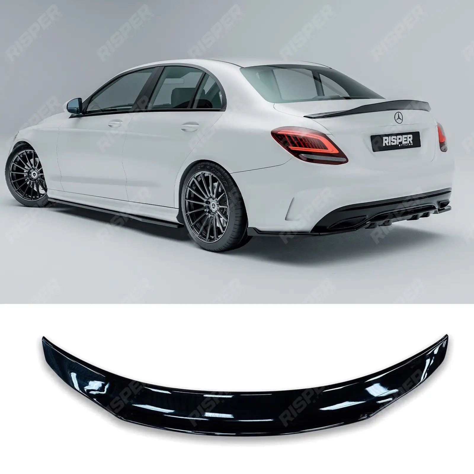 Mercedes C-Class W205 2014-2019 PSM Style Ducktail Spoiler In Gloss Black