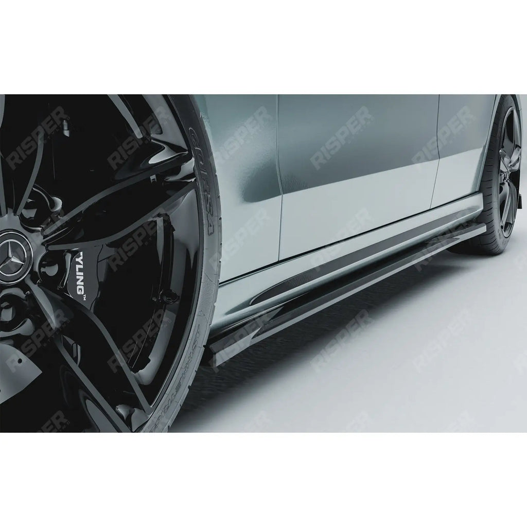 Mercedes E Class W214 2024+ Side Skirt Splitters In Gloss Black