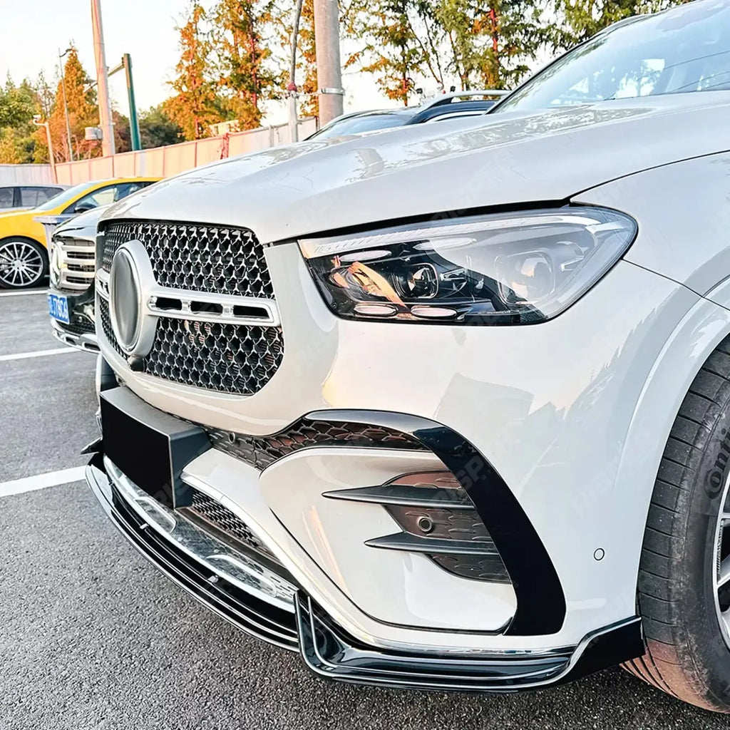 Mercedes GLE W167 C167 2024+ AMG Line Facelift Front Splitter In Gloss Black