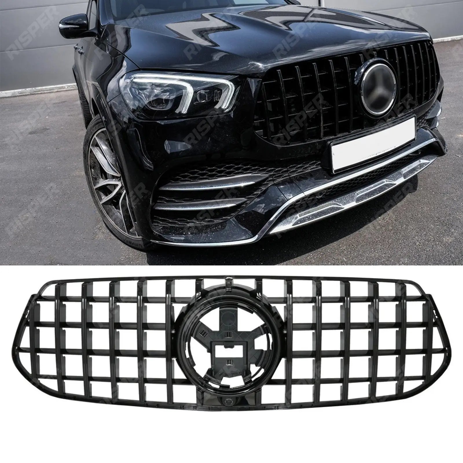 Mercedes GLS X167 2019+ - All Black Panamericana GT-R Style Front Grill