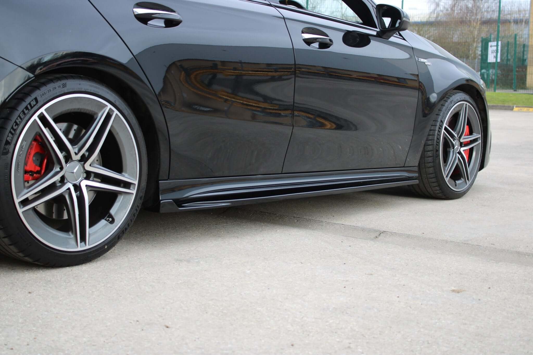 Mercedes W177/A35/A45 Side Skirt Extensions- Gloss Black