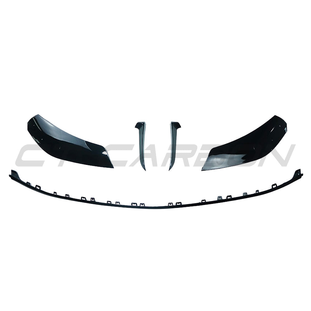 MERCEDES W206 2021+ C-CLASS GLOSS BLACK FRONT SPLITTER - V2