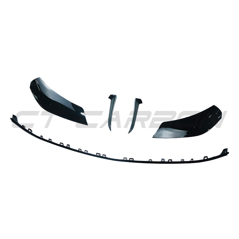 MERCEDES W206 2021+ C-CLASS GLOSS BLACK FRONT SPLITTER - V2