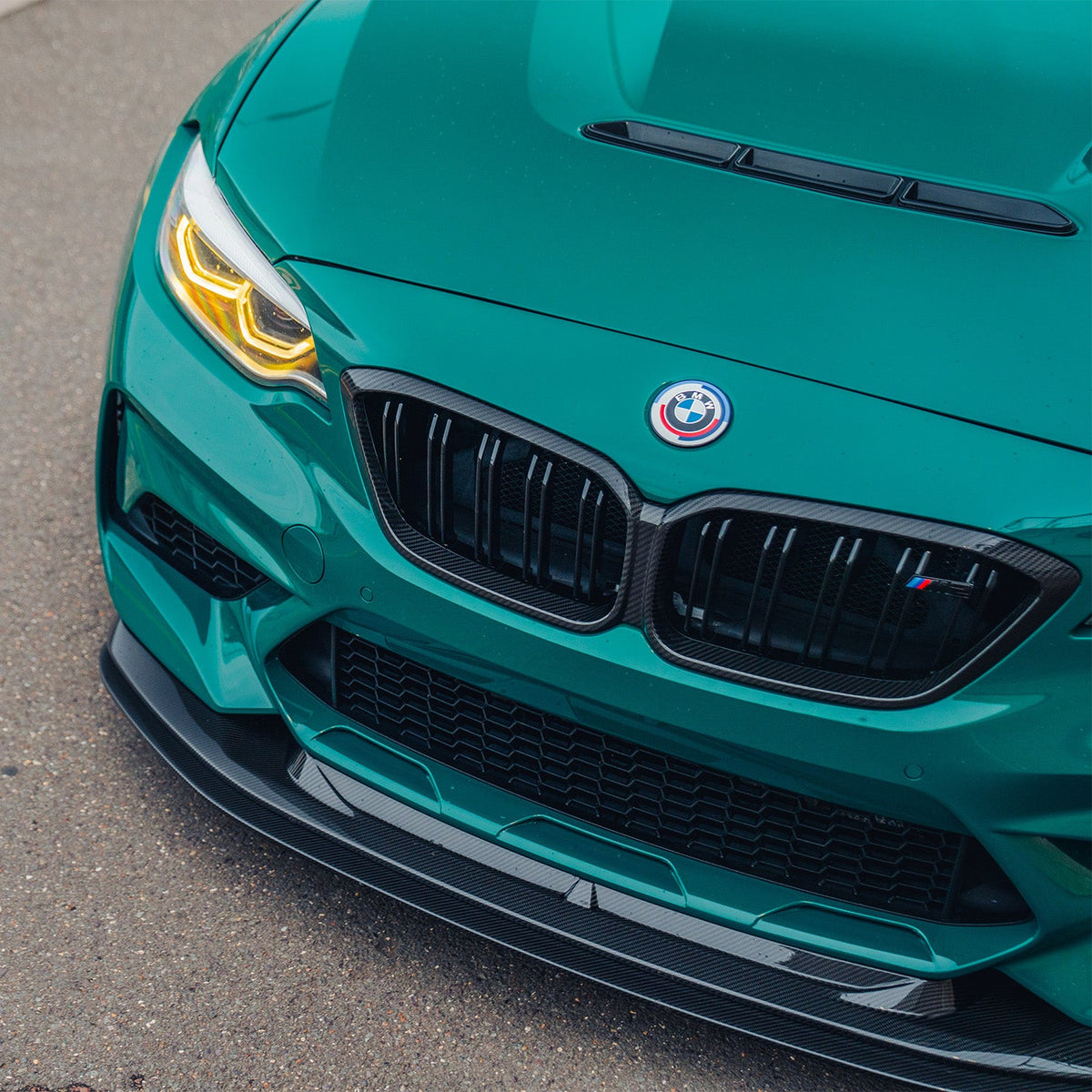 MHC+ BMW F87 M2 & M2 Competition GTX Adjustable Front Aero Add On In Pre Preg Carbon Fibre