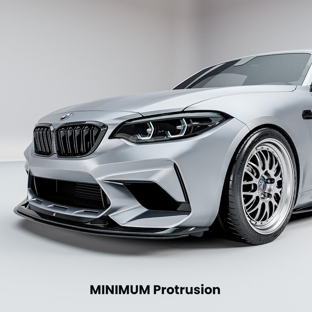 MHC+ BMW F87 M2 & M2 Competition GTX Adjustable Front Aero Add On In Pre Preg Carbon Fibre