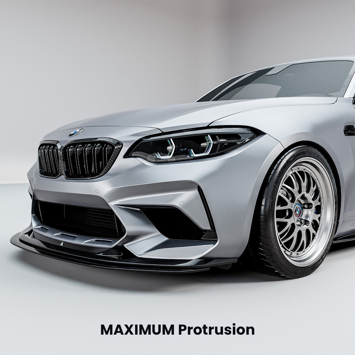 MHC+ BMW F87 M2 & M2 Competition GTX Adjustable Front Aero Add On In Pre Preg Carbon Fibre