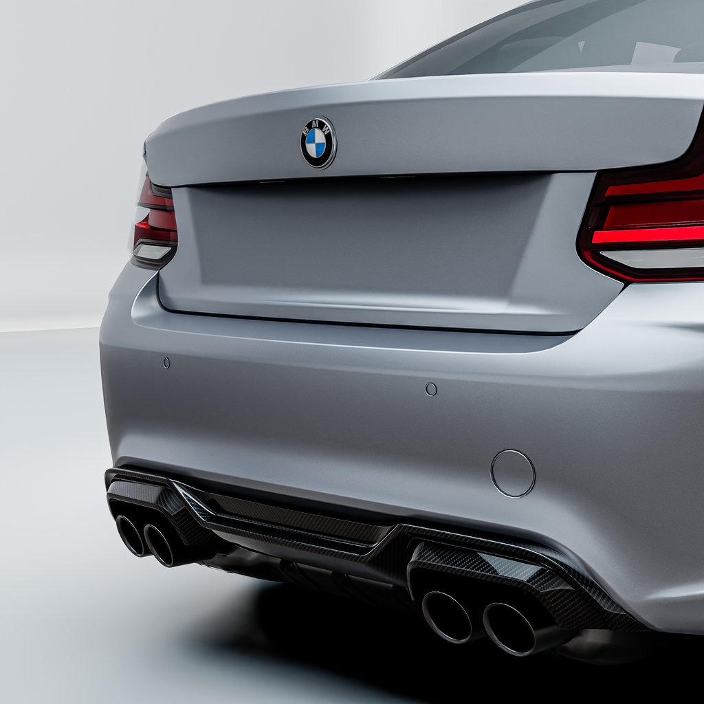MHC+ BMW F87 M2 & M2 Competition GTX Rear Diffuser In Pre Preg Carbon Fibre