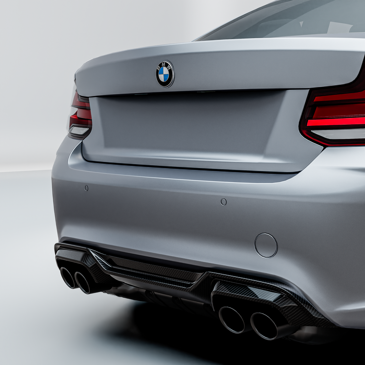 MHC+ BMW F87 M2 & M2 Competition GTX Rear Diffuser In Pre Preg Carbon Fibre