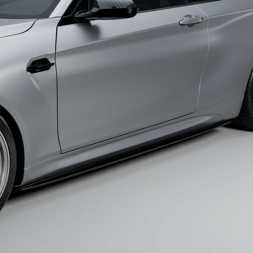 MHC+ BMW F87 M2 & M2 Competition GTX Side Skirts In Pre Preg Carbon Fibre