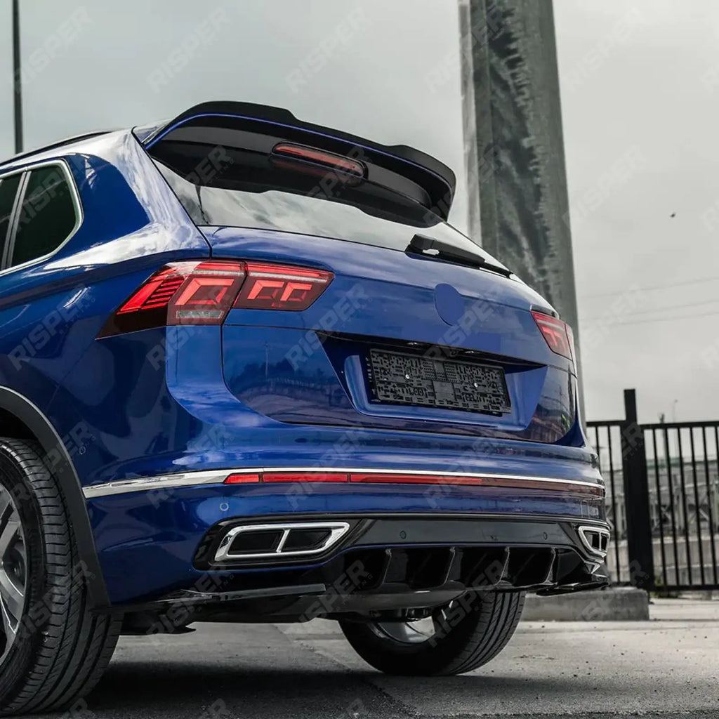 MK2 Rear Diffuser Valance Gloss Black For Volkswagen Tiguan R 2020+